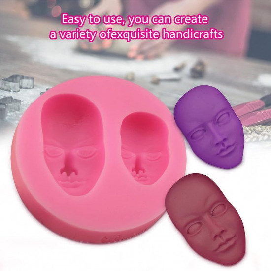 2 Human Faces Fondant Mould